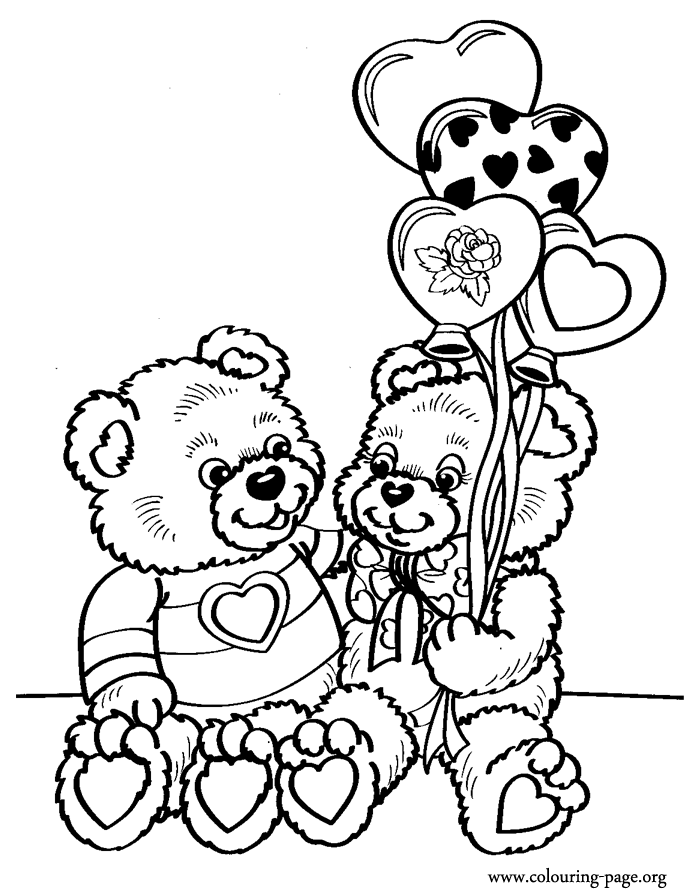 teddy bear couples Colouring Pages