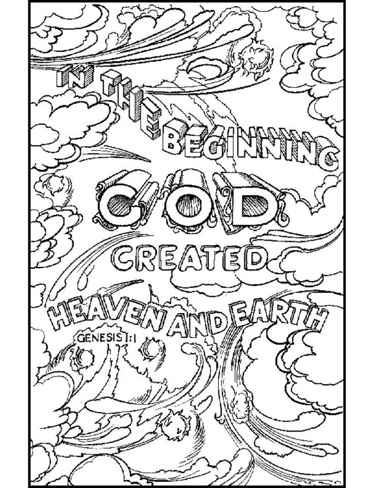 God Created Heaven Earth Love Coloring Home Pages