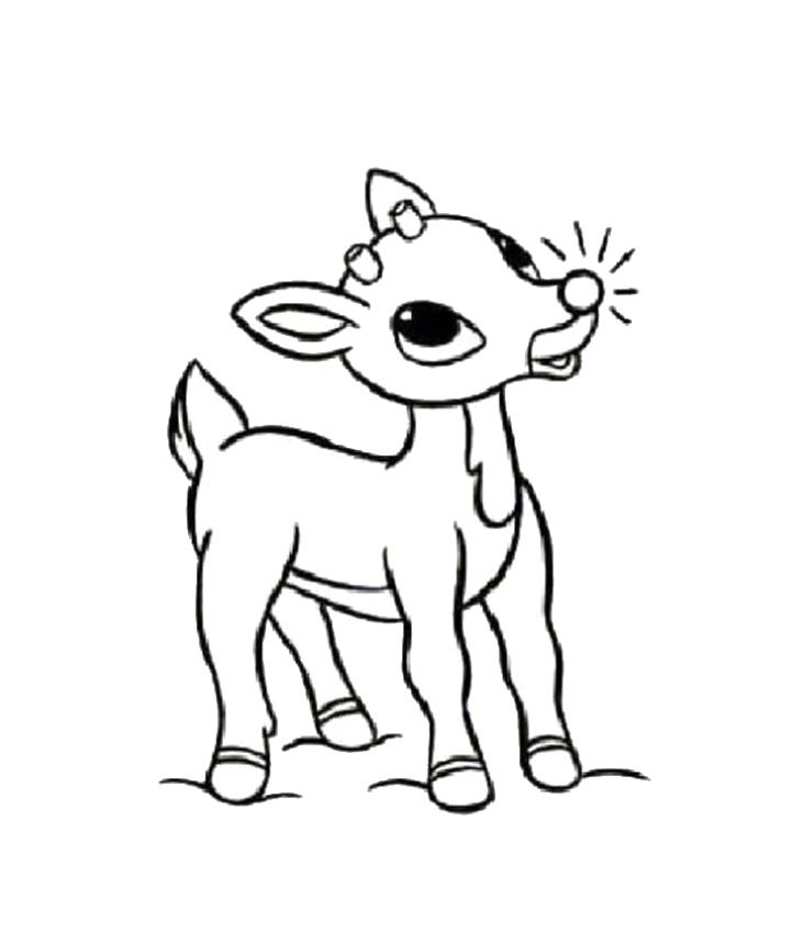reindeer christmas Colouring Pages
