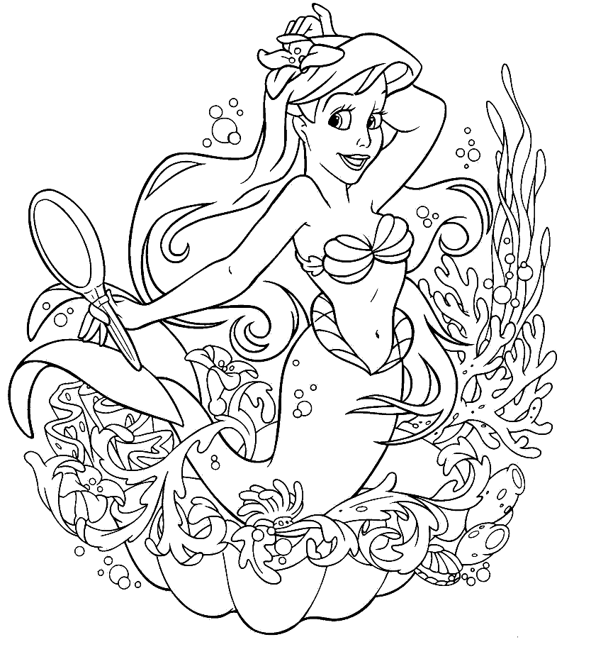 Print Princess Coloring Pages Ariel : Download Princess Coloring 