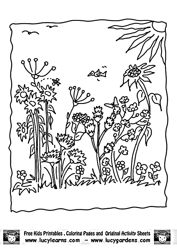 Flower Garden Coloring Pages - Coloring Home