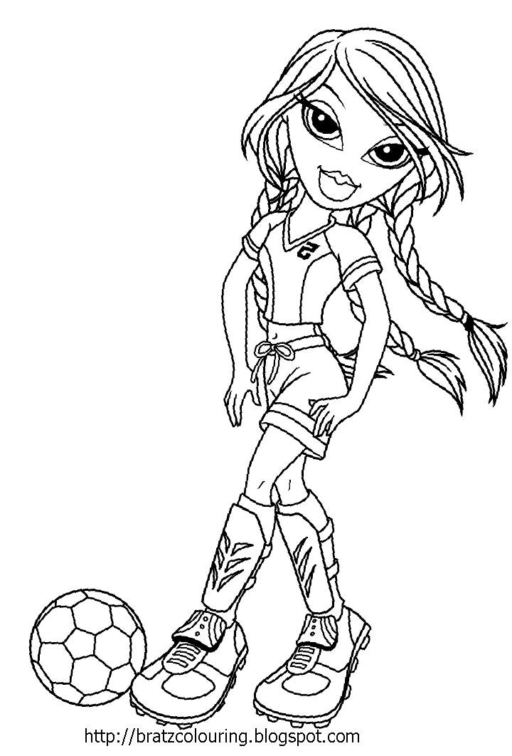 bratz coloring pages soccer football for girls page