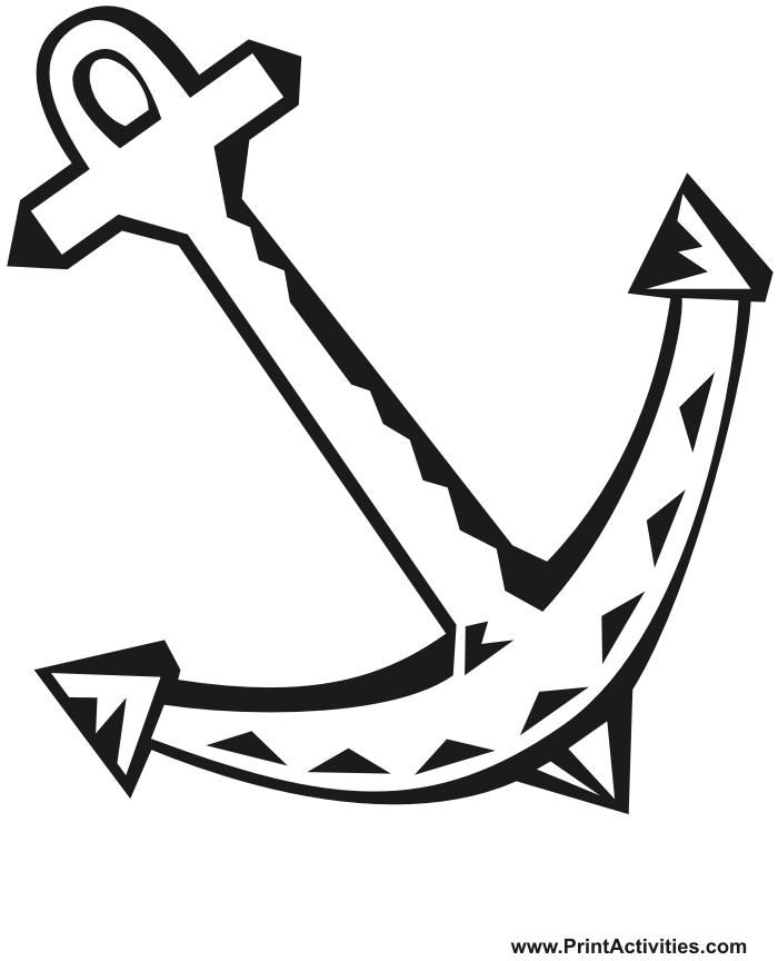 boat coloring page anchor