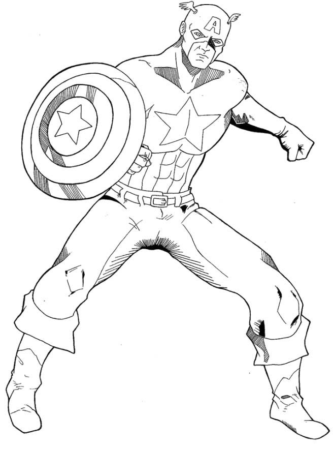 Captain America Coloring Page - Coloring Home