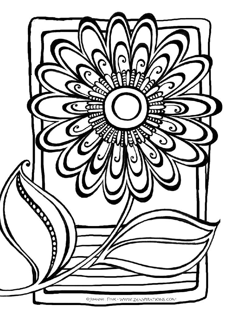 Abstract Flower Coloring Pages | Free coloring pages for kids