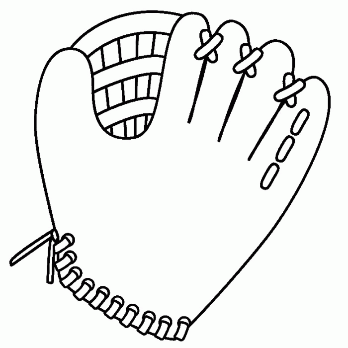 Easy Coloring Page Home Glove Softball Pages Sports