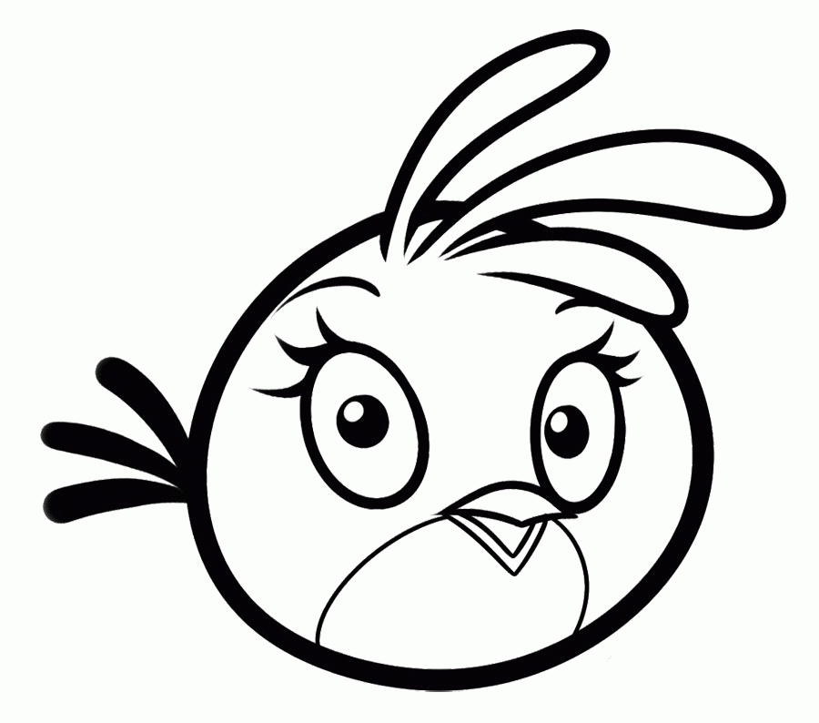 Angry Birds Coloring Pages : The Cute Female Orange Bird Coloring 