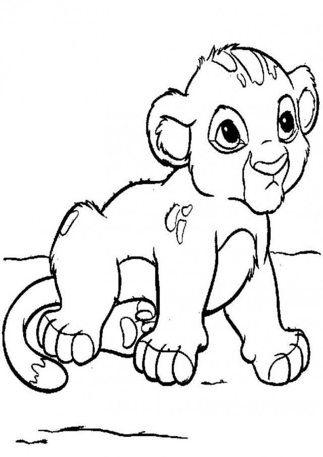 Baby Lion Cub Coloring Pages For Kids Printable 139274