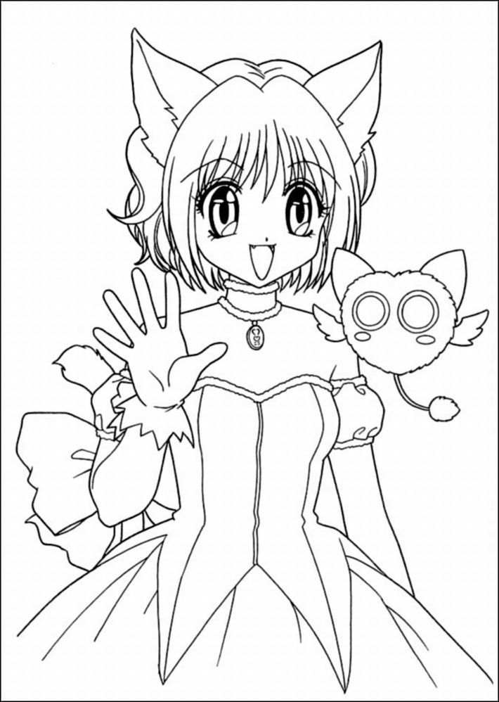 how toAnime girl cpen Colouring Pages (page 2)