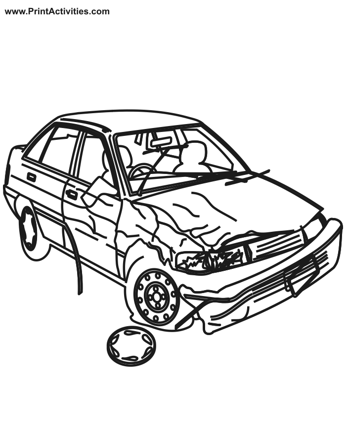 Car Crash Coloring Pages 82 | Free Printable Coloring Pages