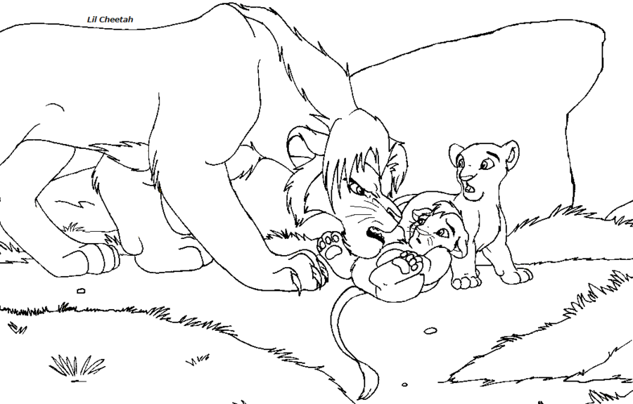 Tiny baby cub lineart by Lil-