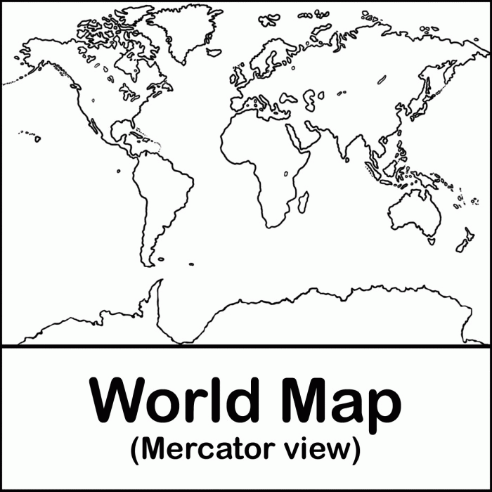 Map Of The World Coloring Page For Kids