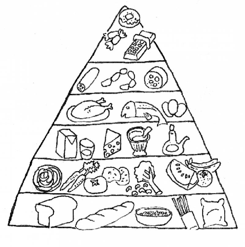 Food Pyramid Coloring Pages For Preschool Images & Pictures - Becuo