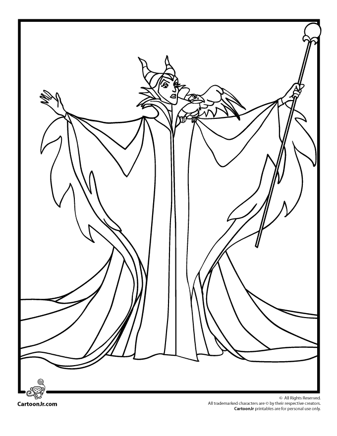 Maleficent coloring pages to download and print for free