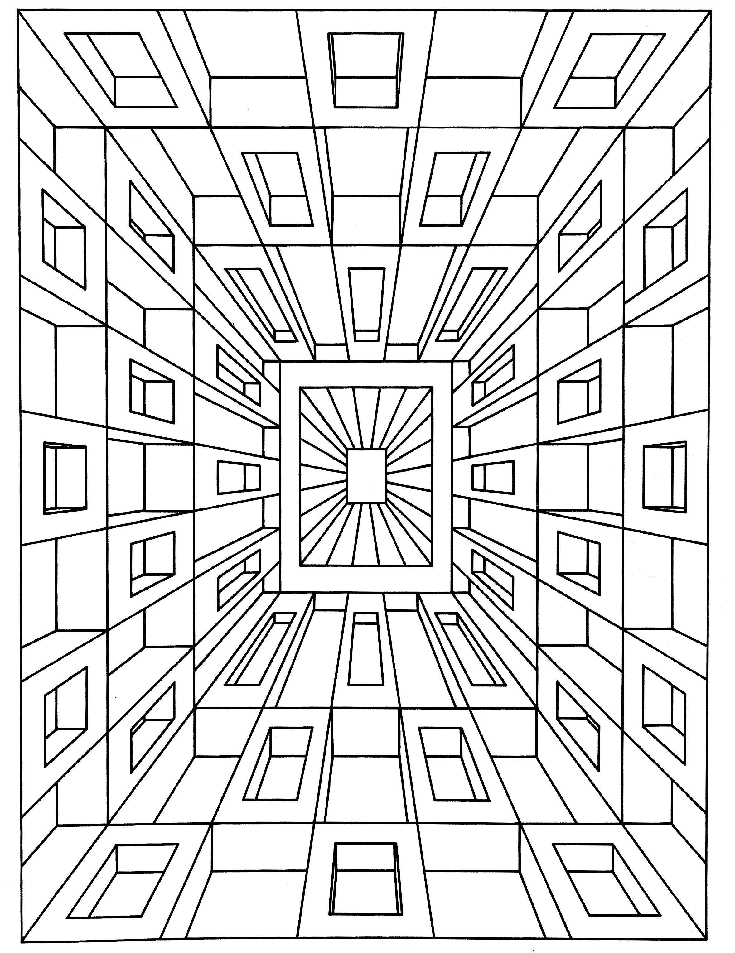 Op Art Coloring Pages - Coloring Home