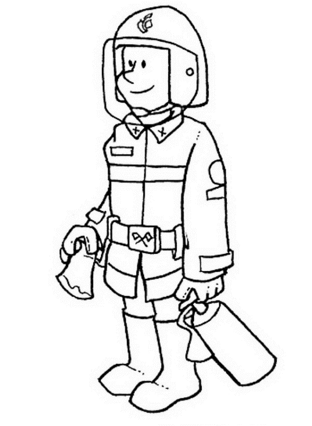 Firefighter Hat Coloring Page - Coloring Home