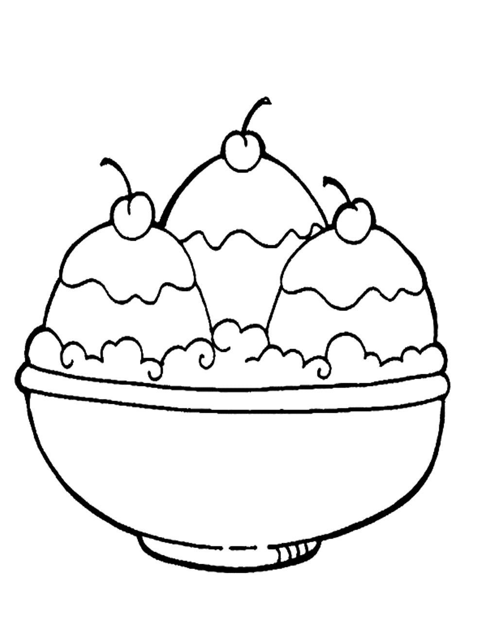 Sundae Ice Cream Coloring Pages | Foods Coloring pages of ...