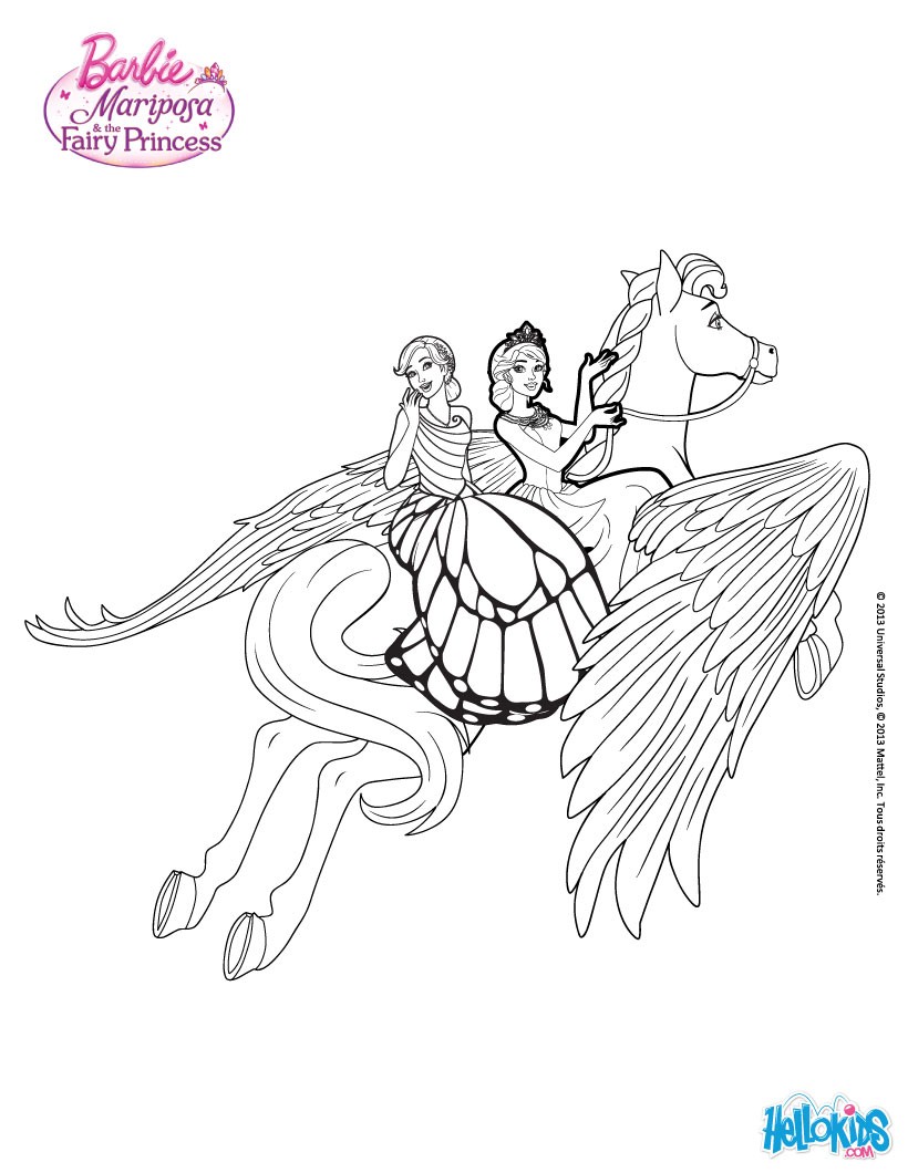 BARBIE MARIPOSA coloring pages : 20 online Mattel dolls printables ...