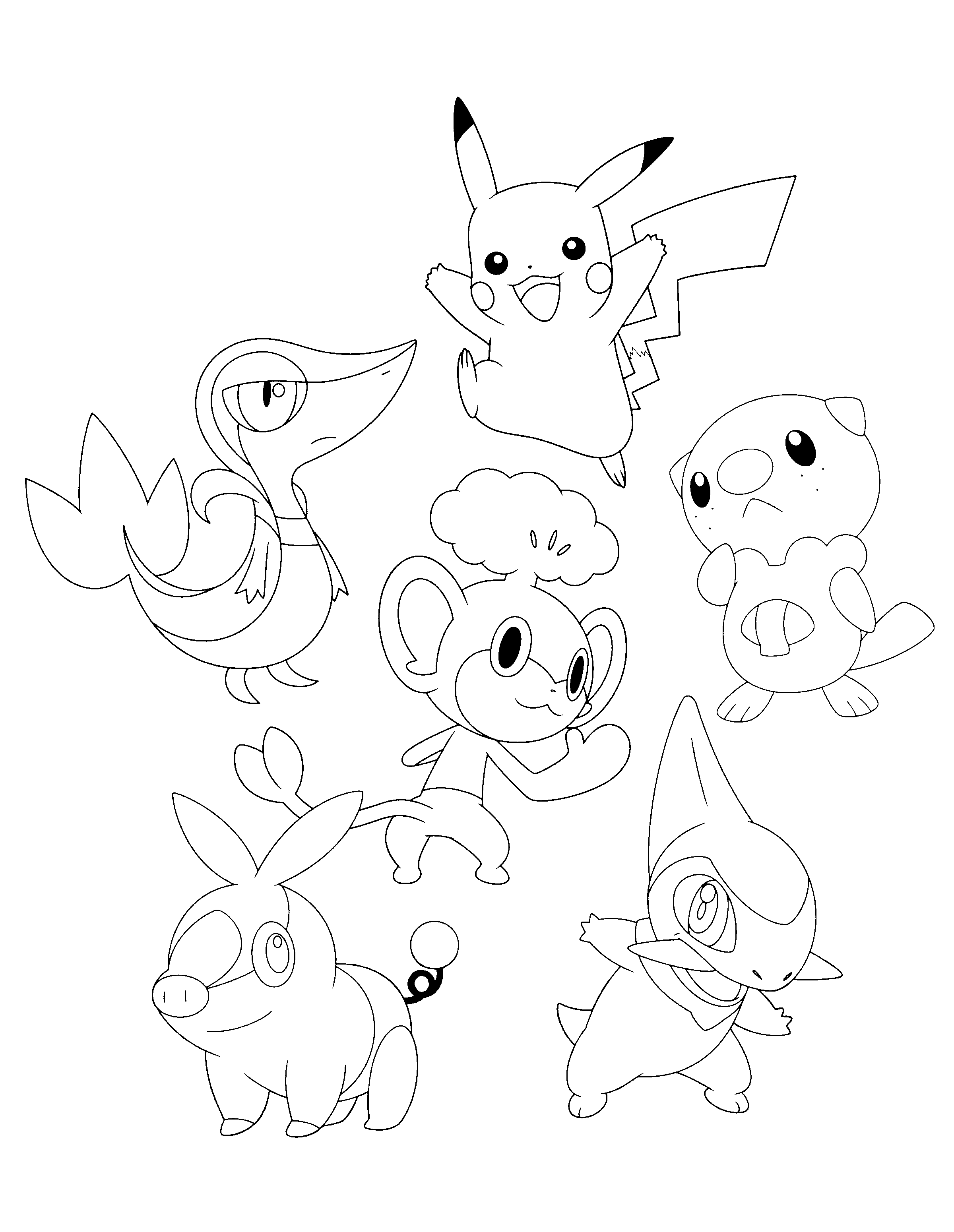 615 Cute Pokemon Snivy Coloring Pages with Animal character