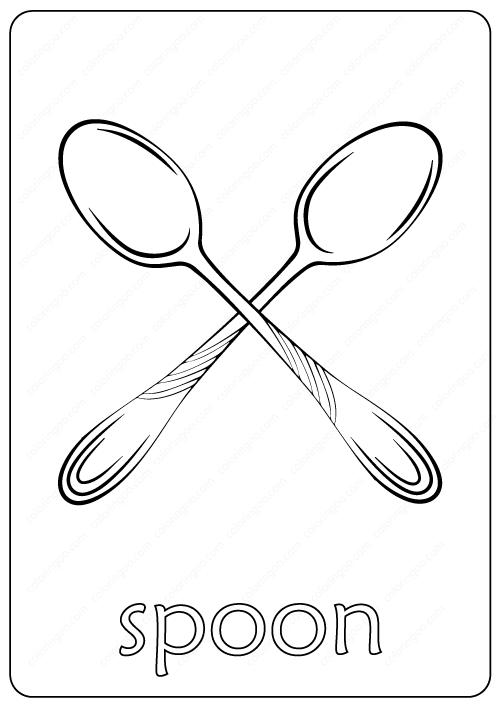Printable Spoon Coloring Page - Book PDF | Coloring pages, Free ...