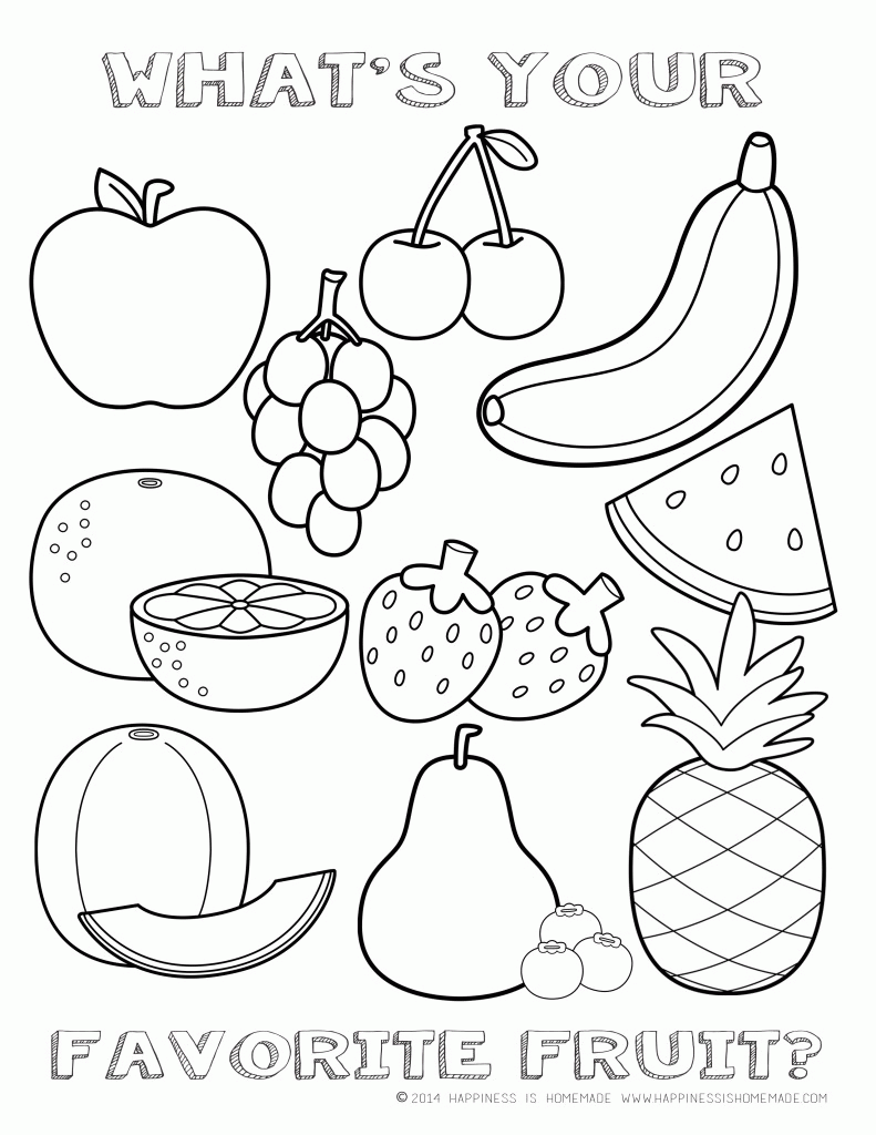 Fruits And Vegetables Coloring Pages For Kids Printable ...