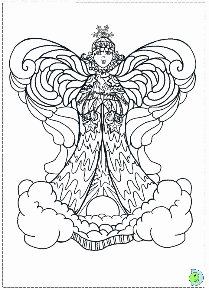 Angel coloring page, Christmas Angel colouring page- DinoKids.org