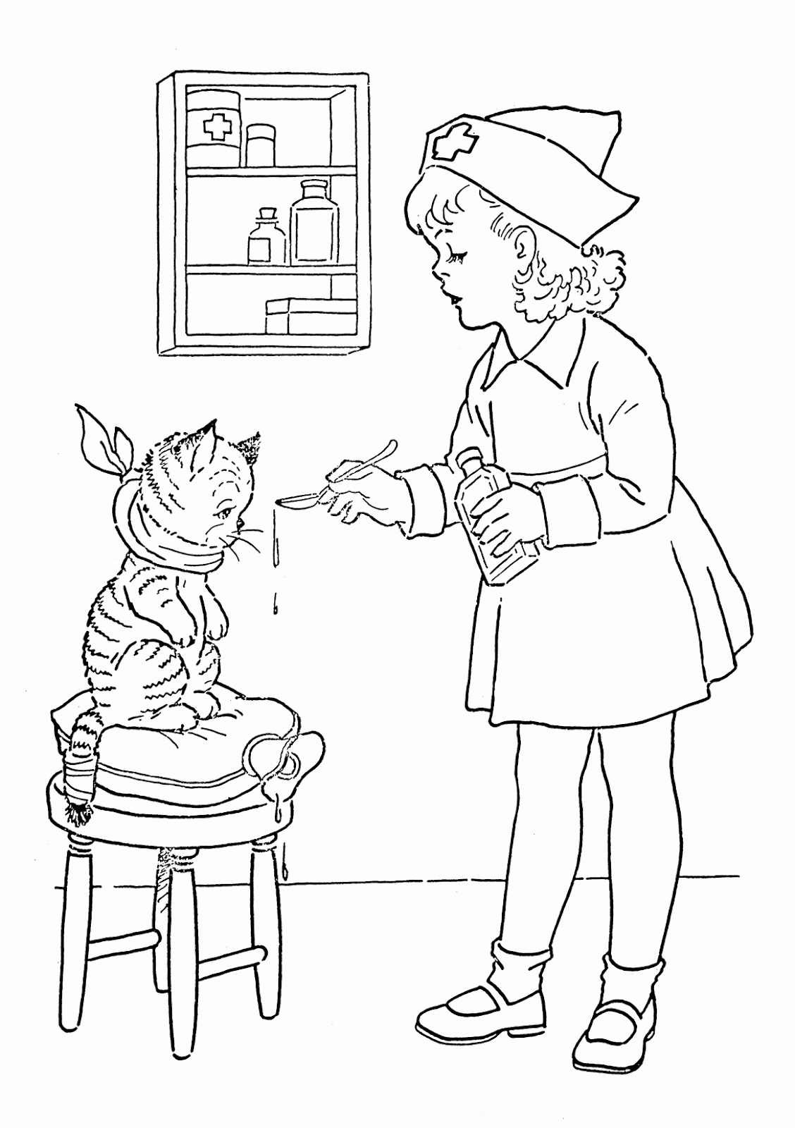 Nurse Coloring Page - Coloring Pages for Kids and for Adults