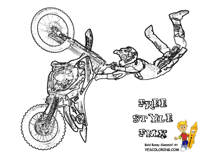 Dirt Bike - Coloring Pages for Kids and for Adults