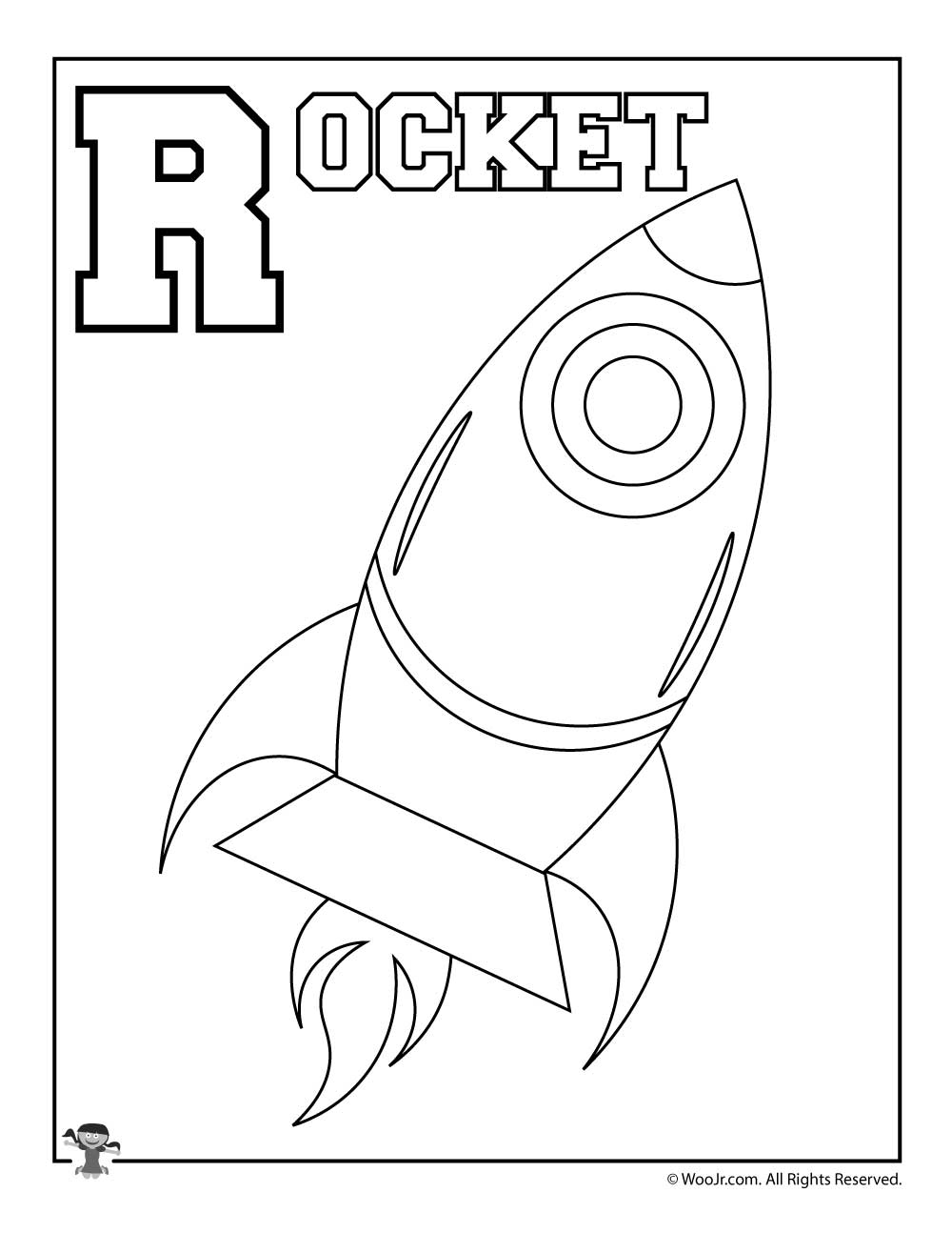 R is for Rocket Coloring Page | Woo! Jr. Kids Activities : Children's  Publishing