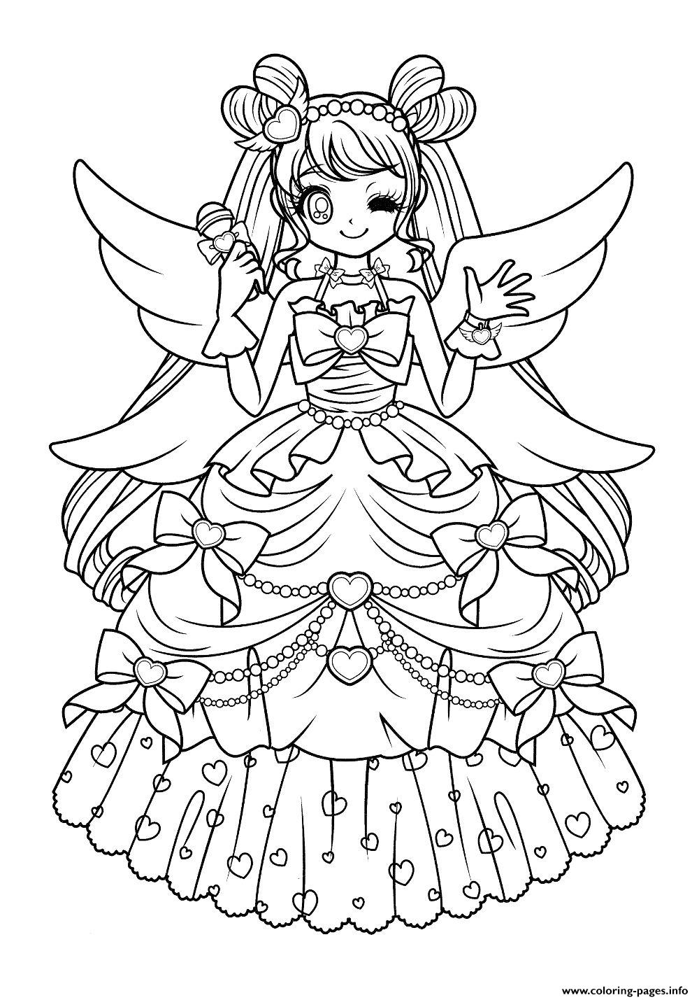 Cute Glitter Force Anime Coloring Pages Printable