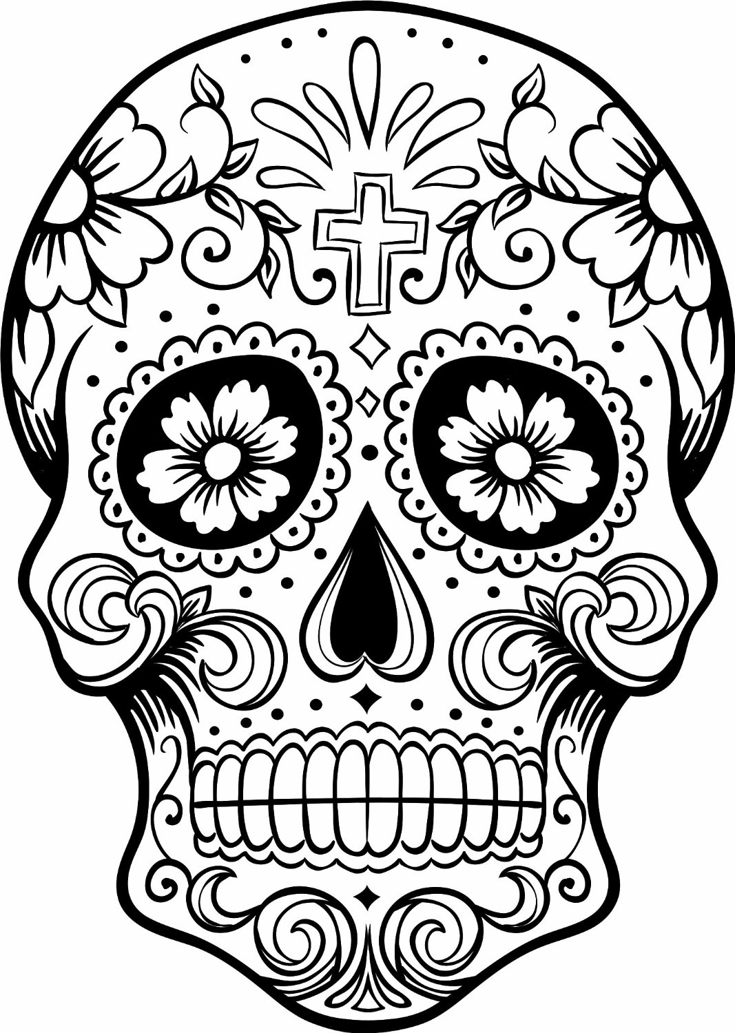 coloring ~ Coloring Day Of The Mexican Skulls Splendi ...