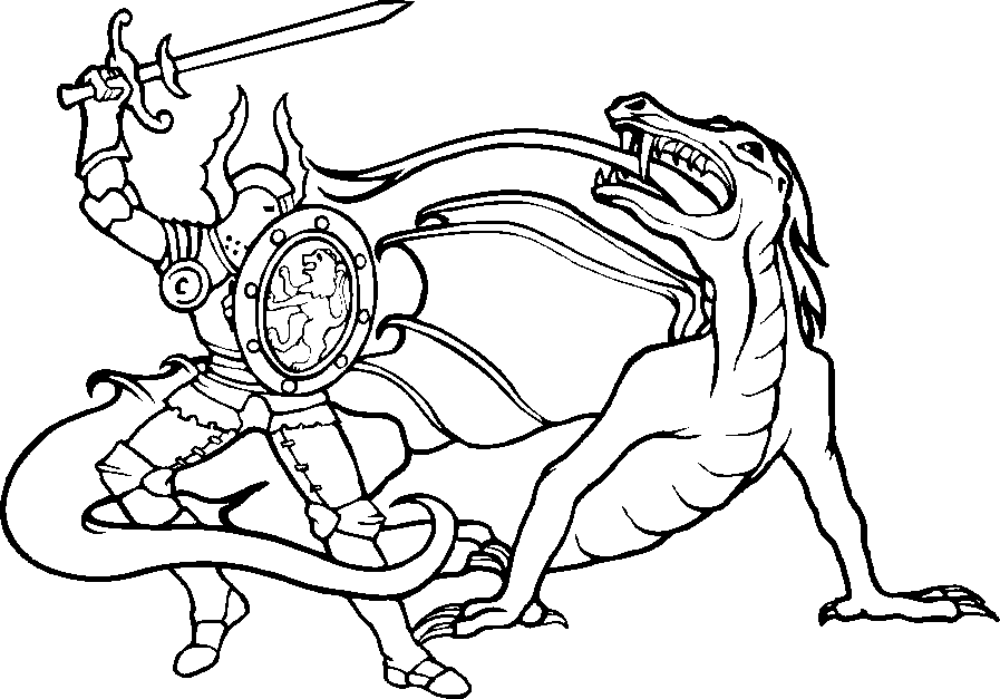 Coloring Pages Knights And Dragons - Coloring Home