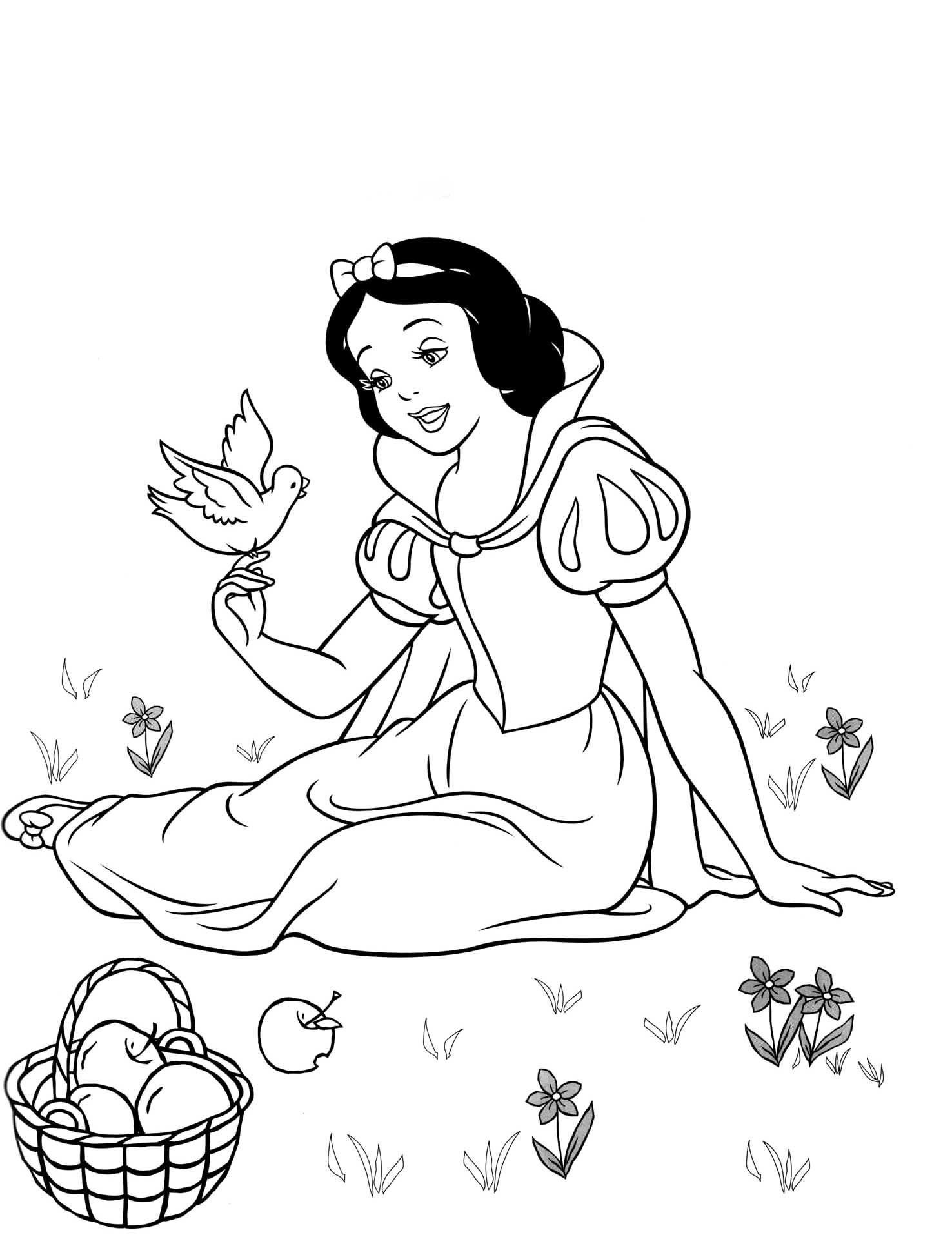 Snow White Coloring Book Free - High Quality Coloring Pages