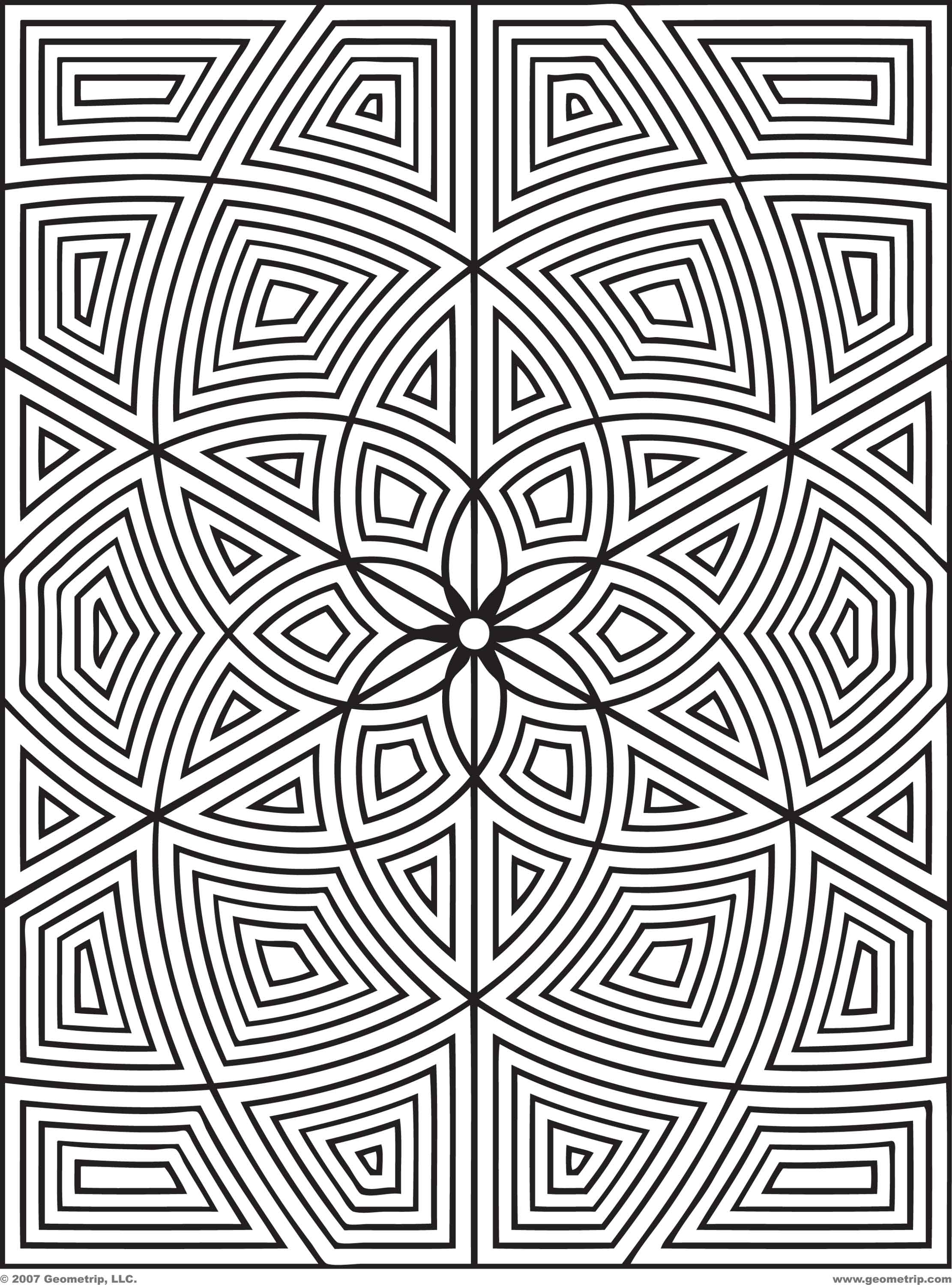 880 Simple Geometric Pattern Coloring Pages with Animal character