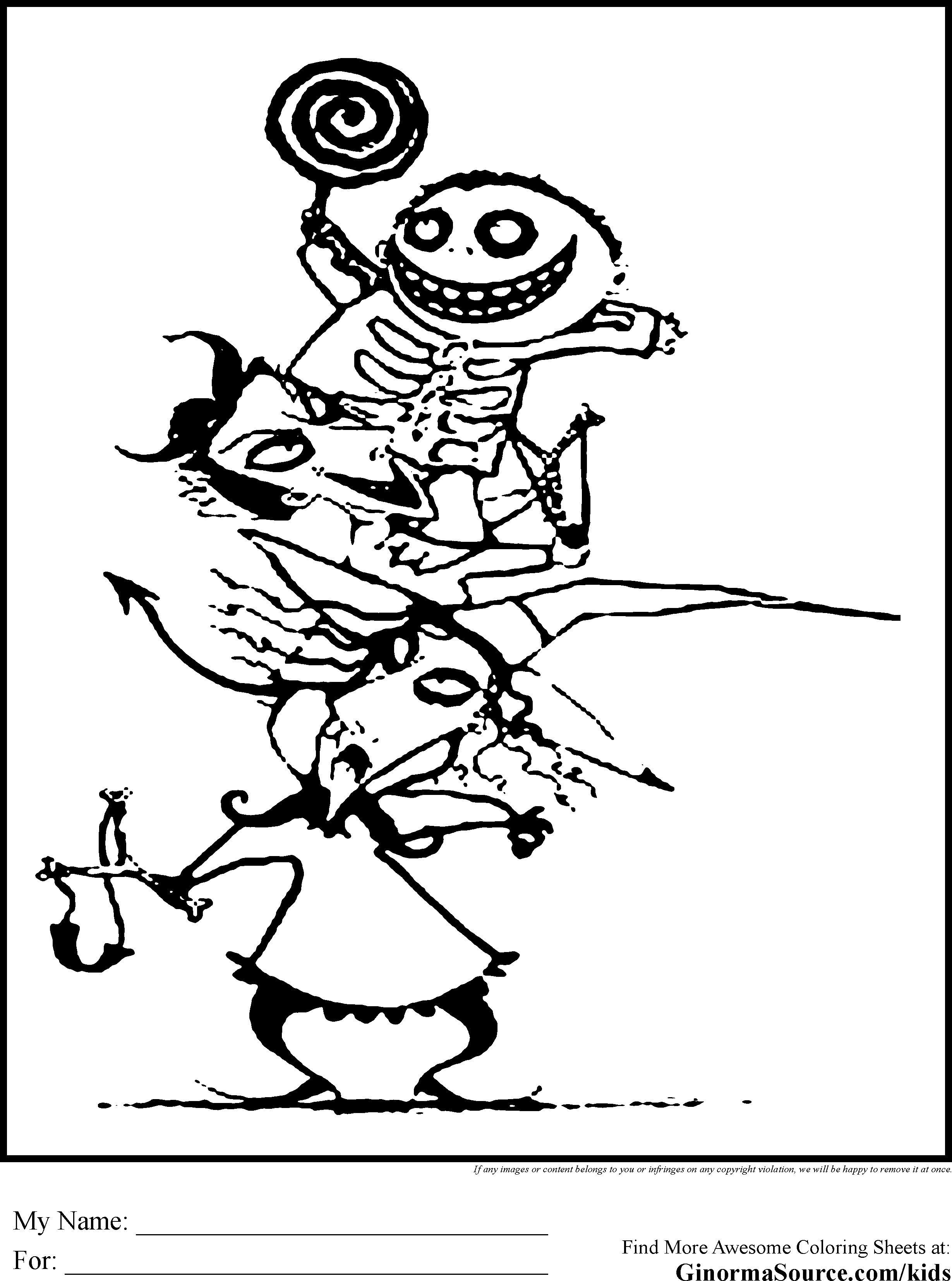 Free Nightmare Before Christmas Coloring Pages Printable Coloring Home