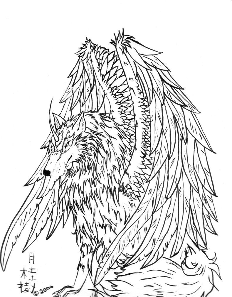 Wolves With Wings Coloring Pages - Coloring Home