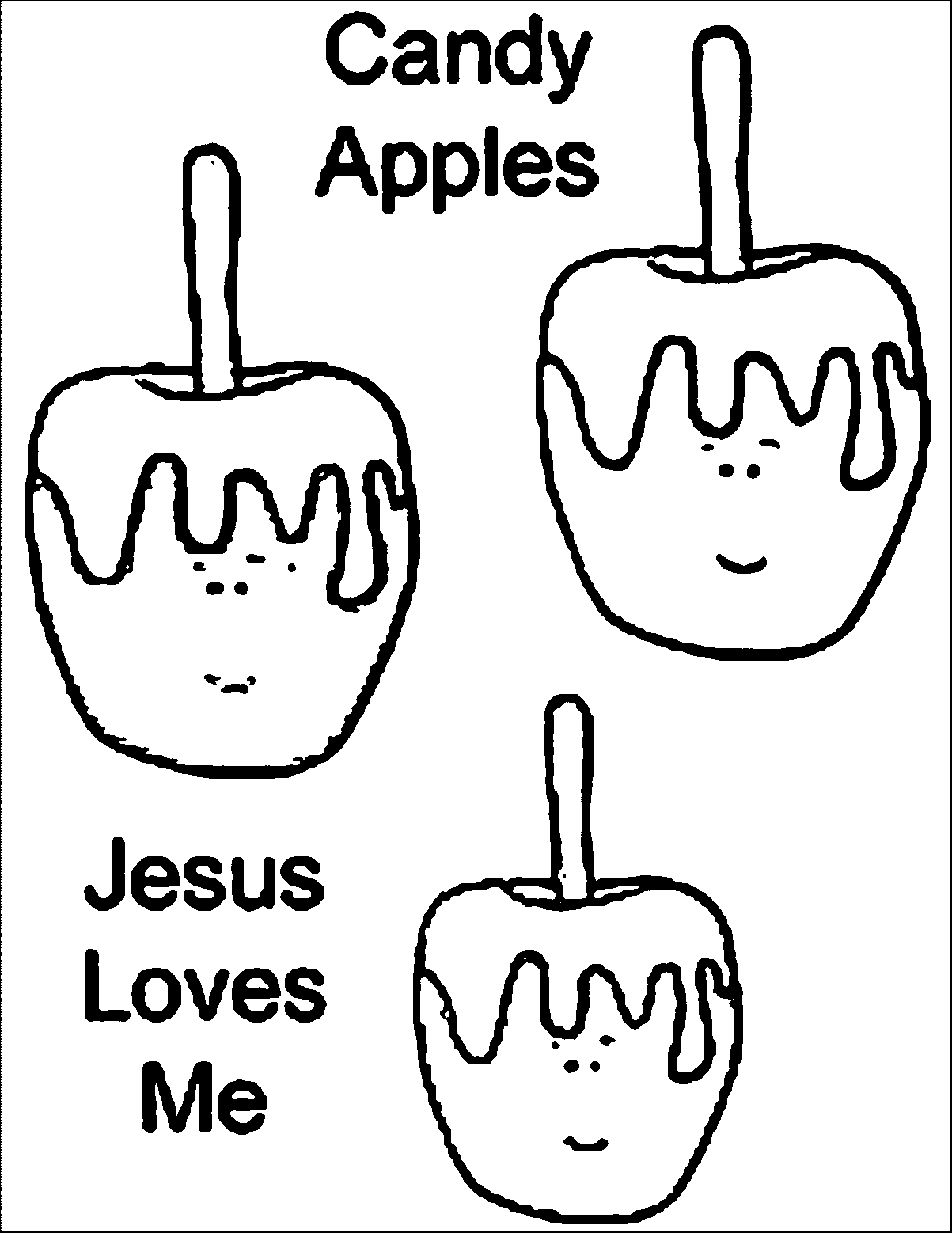 Candy Apples Clipart Jesus Loves Me Coloring Page | Wecoloringpage