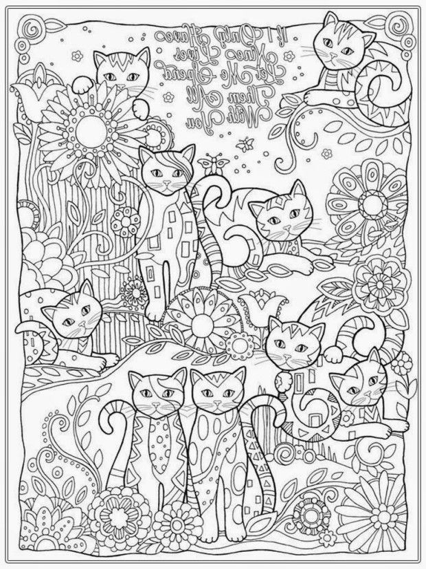 Cat Coloring Pages for Adults - Bestofcoloring.com