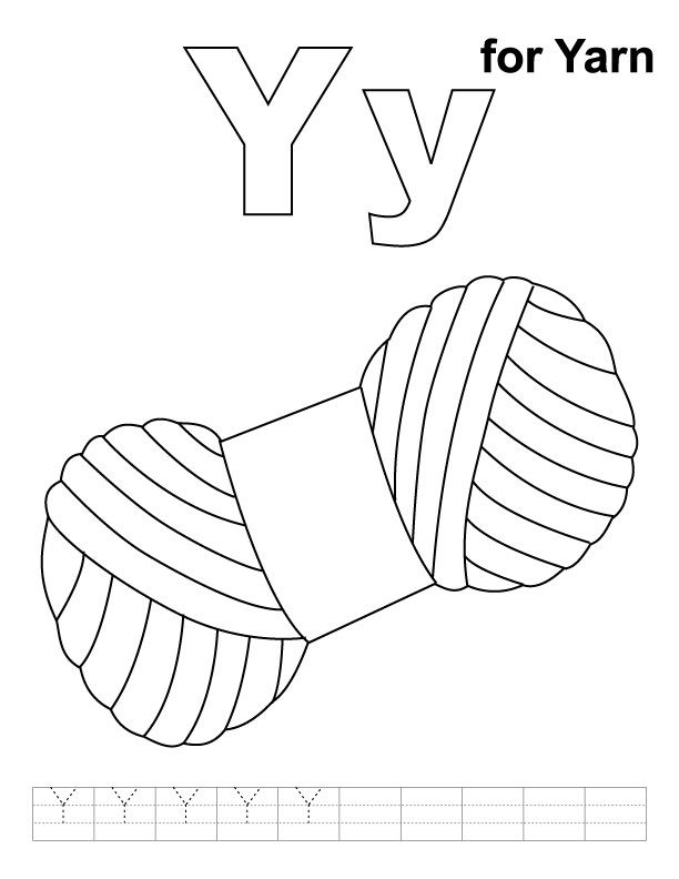 Y for yarn coloring page with handwriting practice | Download Free Y for yarn  coloring page with handwriting practice for kids | Best Coloring Pages