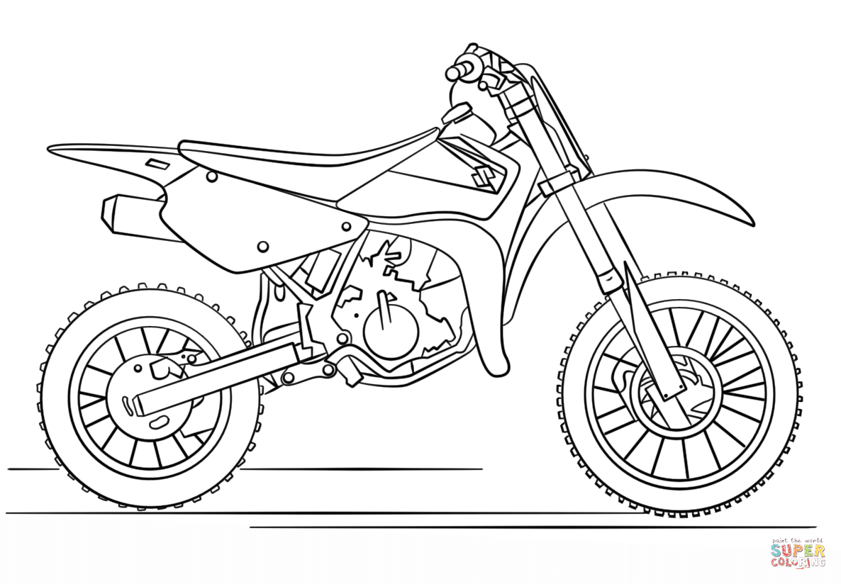Suzuki Dirt Bike coloring page | Free Printable Coloring Pages