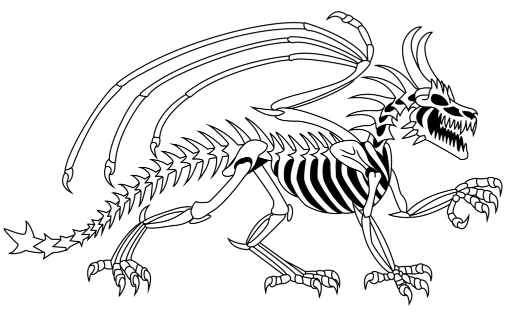 Skeleton Dragon Coloring Pages Coloring Pages 