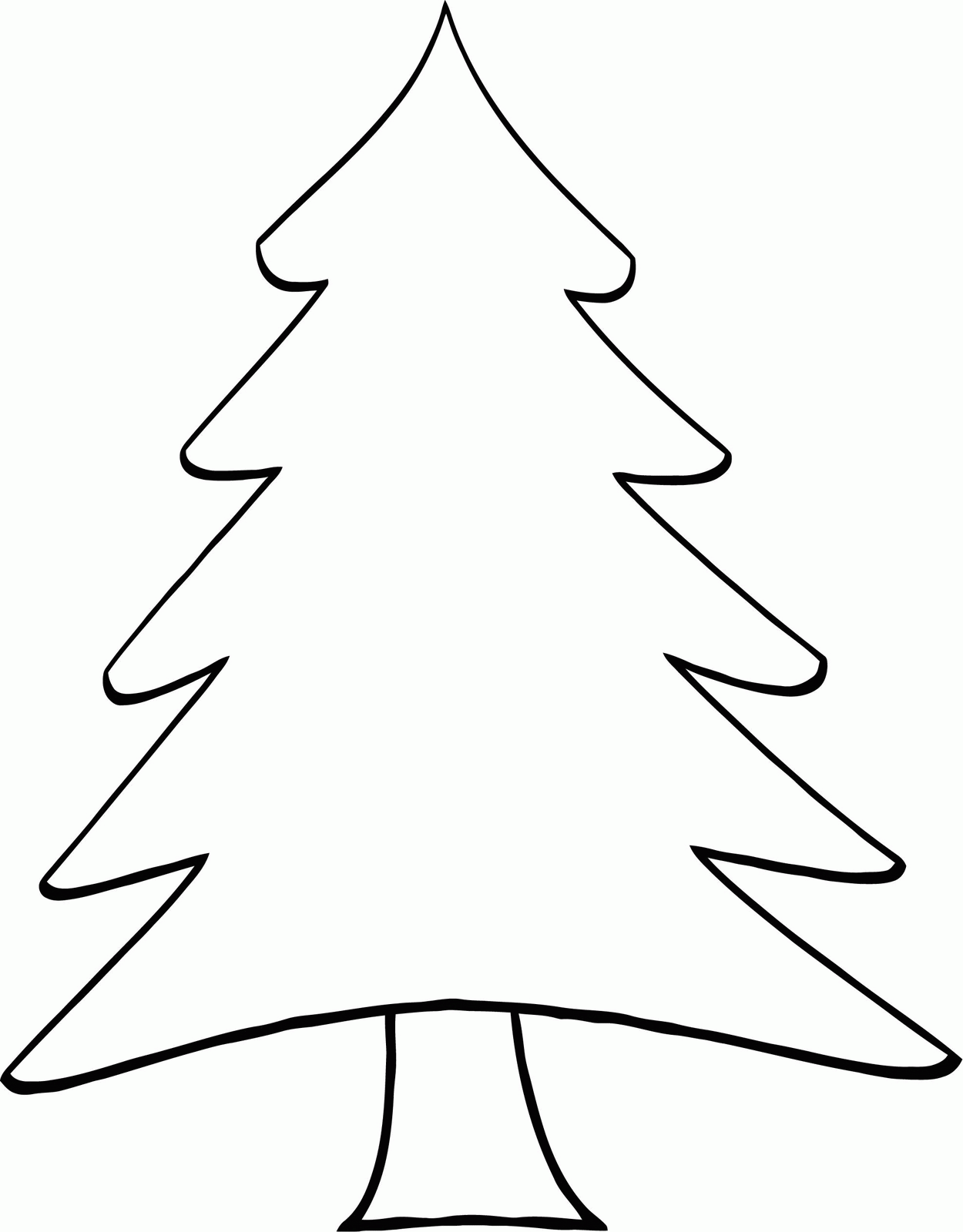 Pine Tree Outline - Coloring Pages for Kids and for Adults