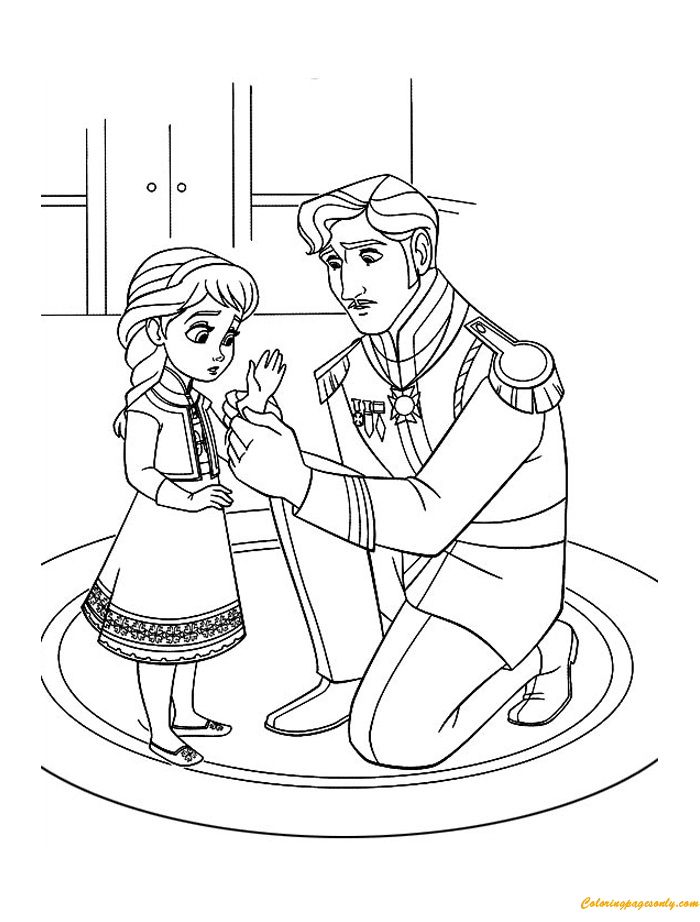 Young Elsa Being Forced To Wear Gloves Coloring Page - Free ...