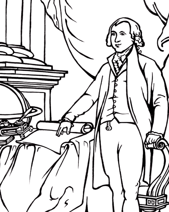 President James Madison Coloring Page coloring page & book for kids.