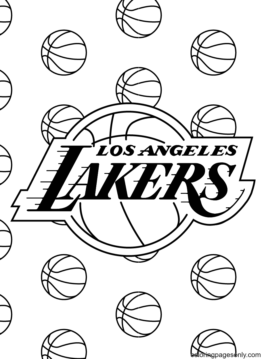 Los Angeles Lakers Coloring Pages - Basketball Coloring Pages - Coloring  Pages For Kids And Adults