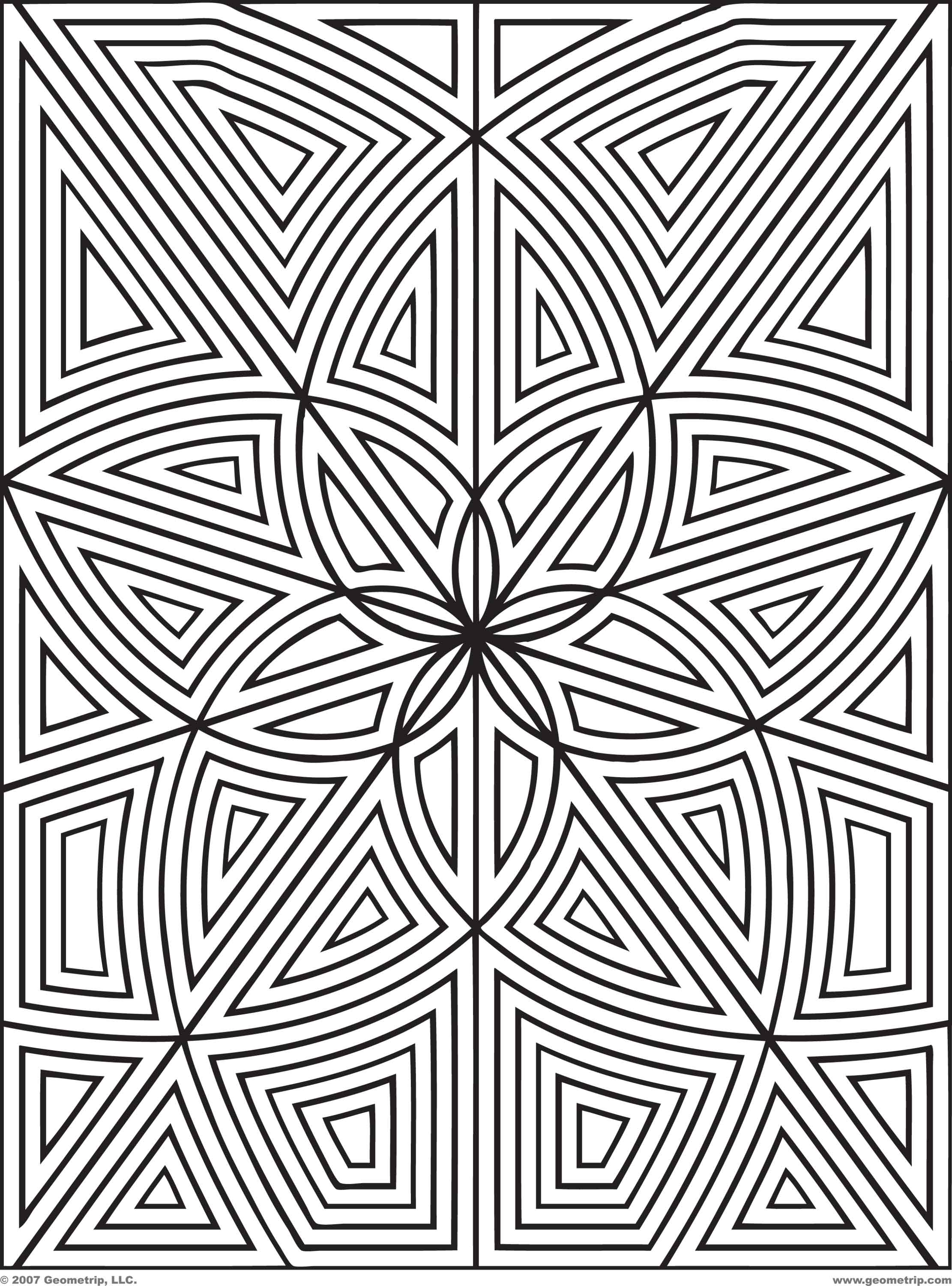 Geometric Flower Coloring Pages, advanced coloring pages geometric ...