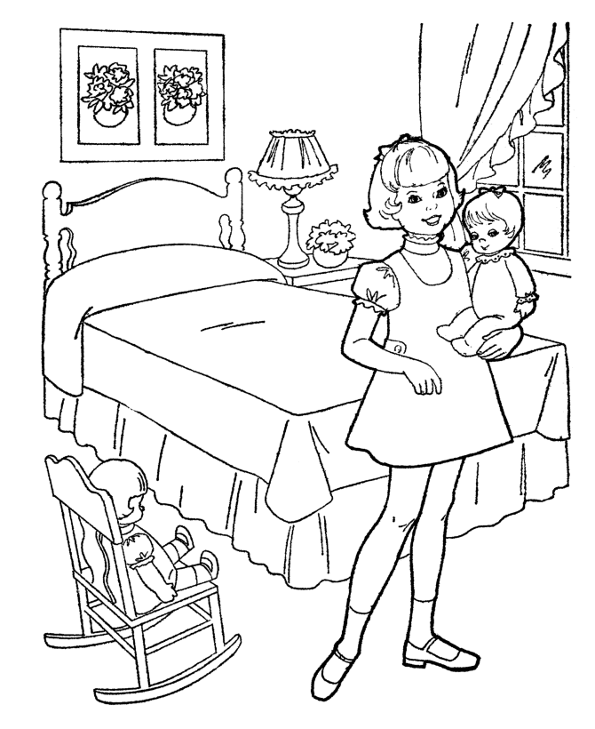 Bedroom Coloring Page