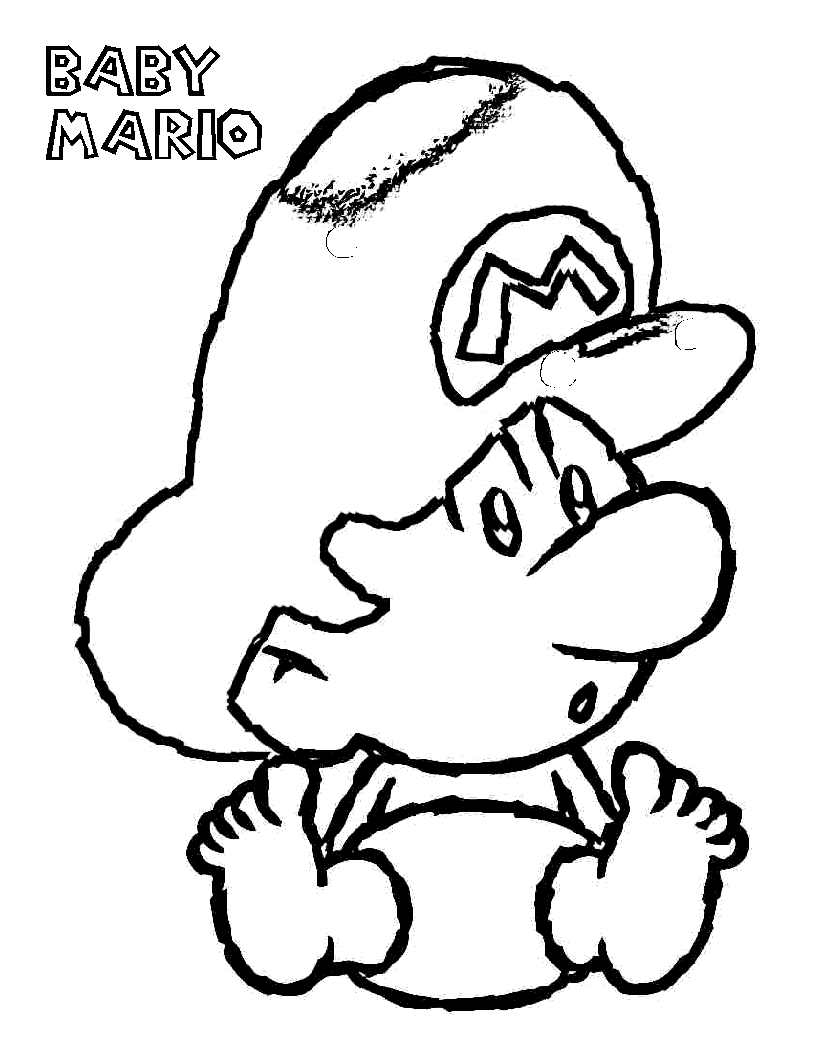 Baby Mario Coloring Page