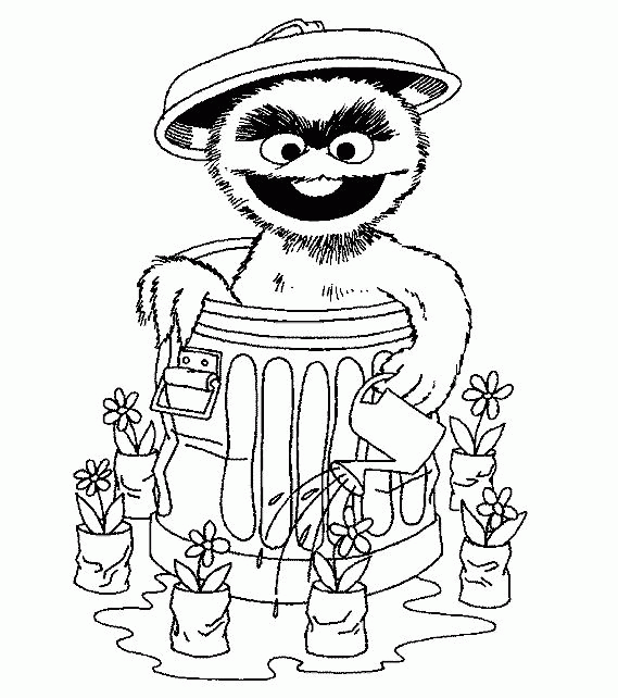 Oscar The Grouch Coloring Pages Coloring Home