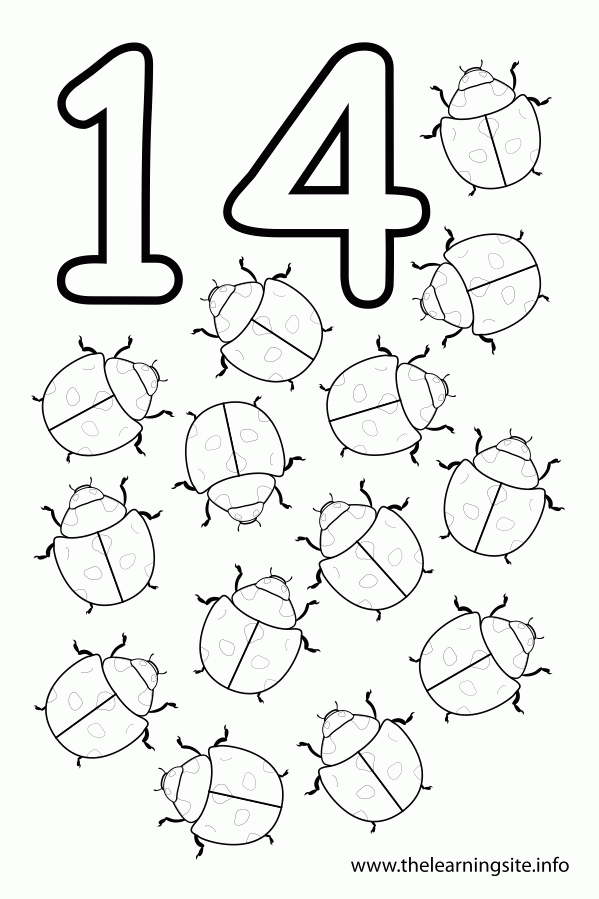number-14-raindrop-coloring-page